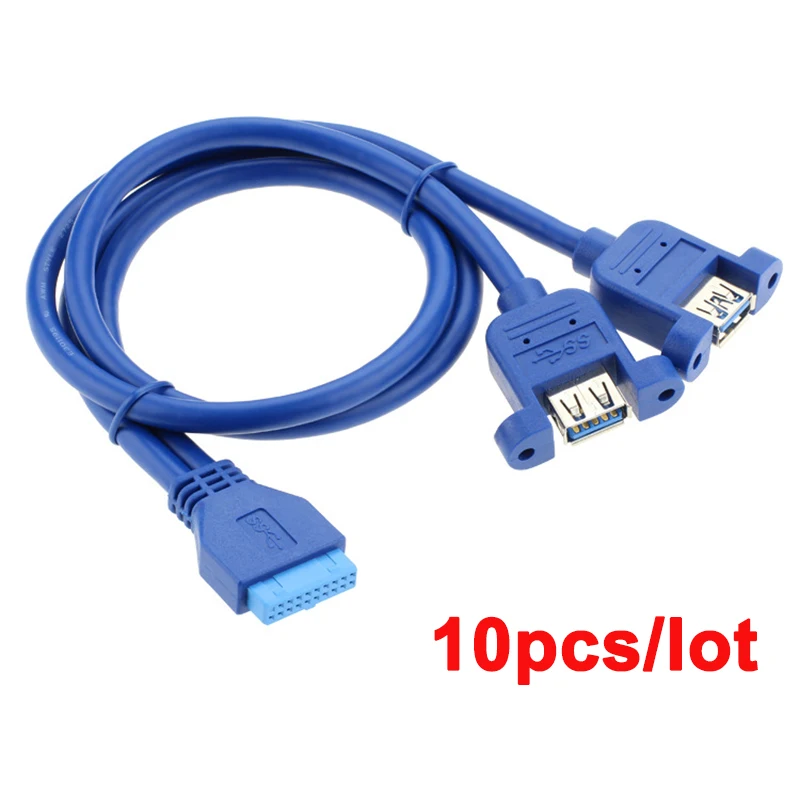 

10 шт., материнская плата для компьютера, с 19 контактами на 2 порта USB типа A