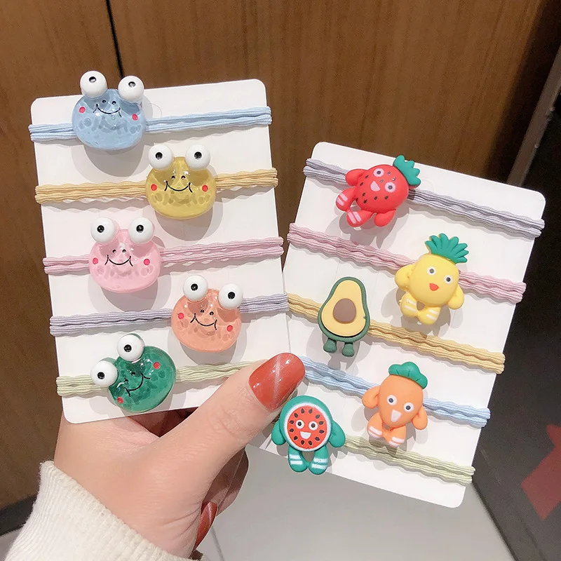 

5 шт./компл. изящное нижнее белье с принтом из мультиков для девочек, повязки для волос, эластичные детские ленты для волос прекрасный Scrunchies р...