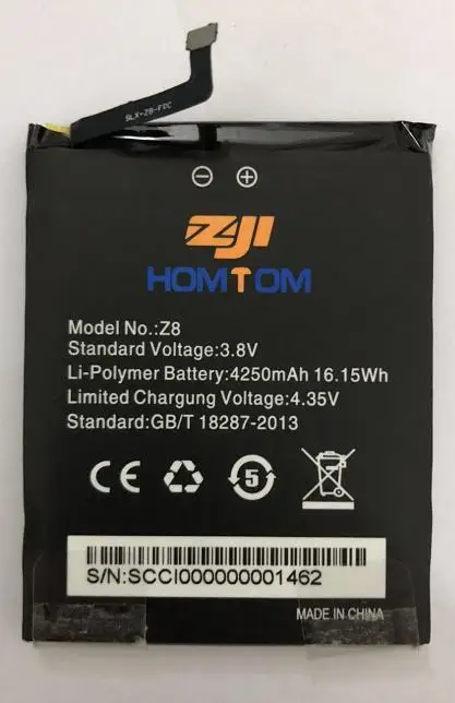 100% Новый оригинальный HOMTOM зоджи Z8 Батарея 4250 ма ч для смарт чехол