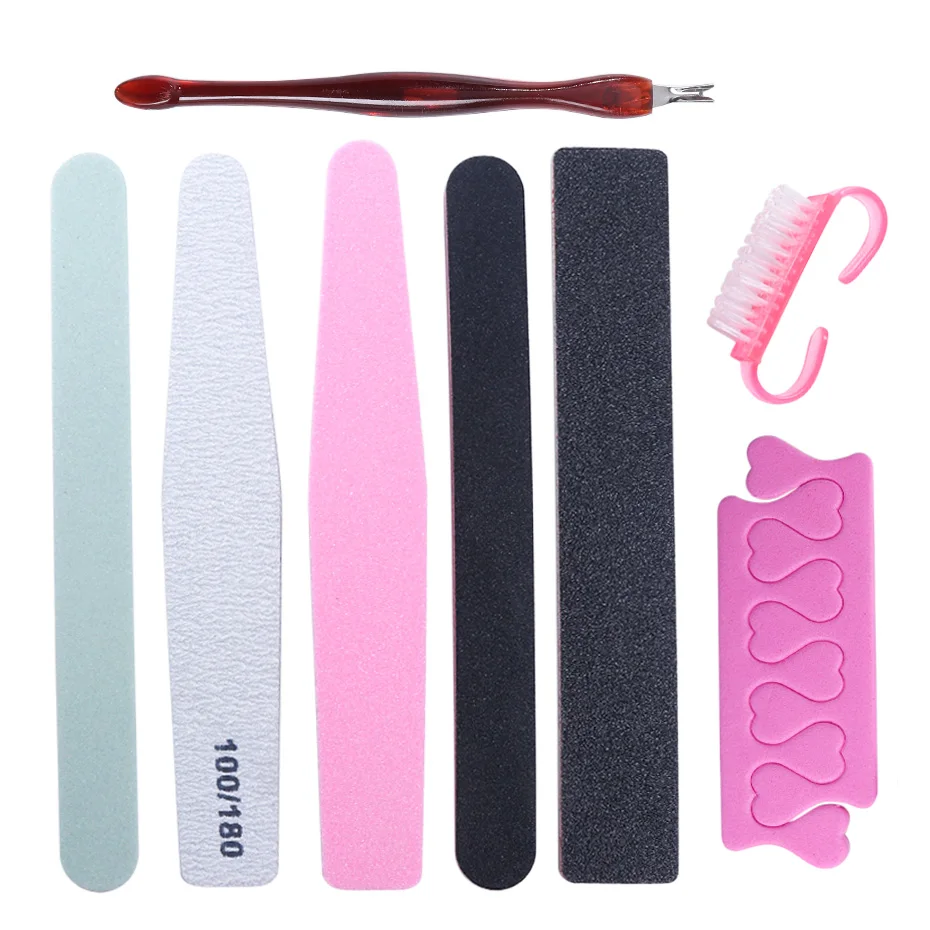 8 шт. профессиональные пилочки для маникюра и педикюра|Пилки ногтей буферы| |