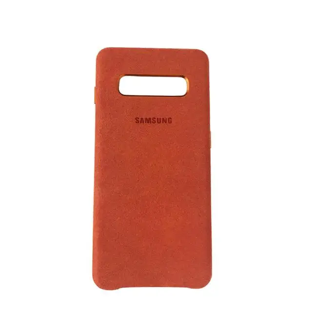Чехол для samsung S10 для Galaxy S10Plus S10+ S10E Alcantara, кожаный Премиум чехол, полная защита, 5 цветов - Цвет: Оранжевый