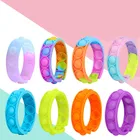 Люминесцентные игрушки-антистресс сенсорный браслет с пузырьками и простым затемнением браслет для декомпрессии против стресса успокаивающий Popite для взрослых и детей