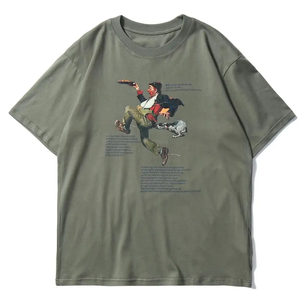 Aelfric Eden Funny Print Harajuku T Shirt Mens 2020 Summer Hip Hop Streetwear shirts Casual Cotton Loose Short Sleeve Tops | Мужская