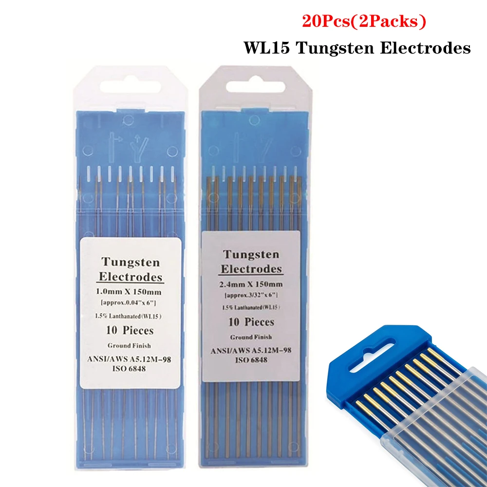 

20pcs WL15 вольфрамовые электроды из лантана Tig сварочные стержни 150 мм 1,0 1,6 2,0 2,4 3,0 3,2 мм для сварочного аппарата