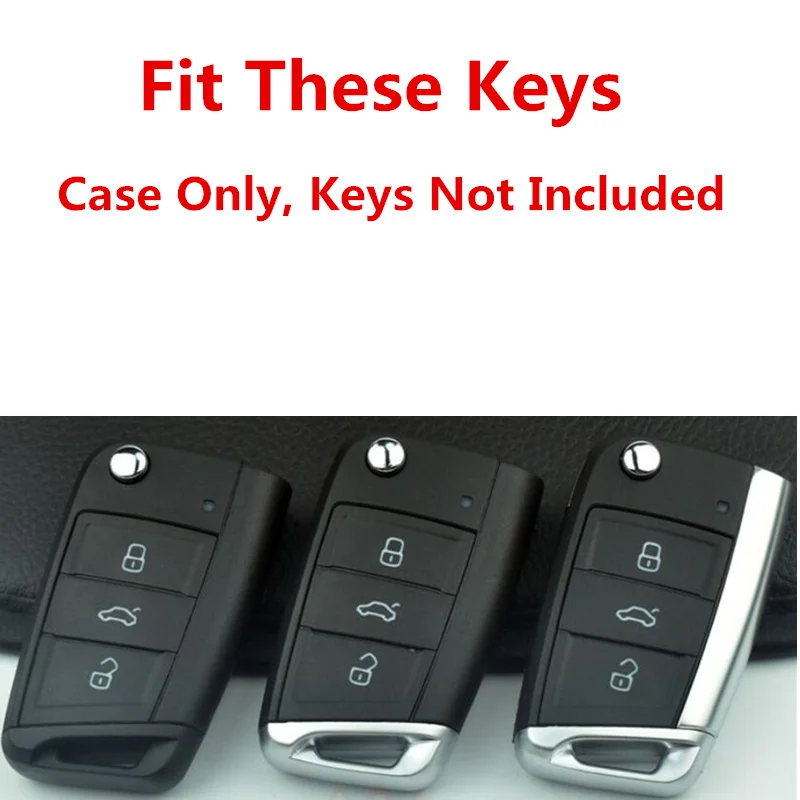 Чехол для автомобильного ключа из силикона и углеродного волокна Volkswagen Golf 7 MK7 GTI