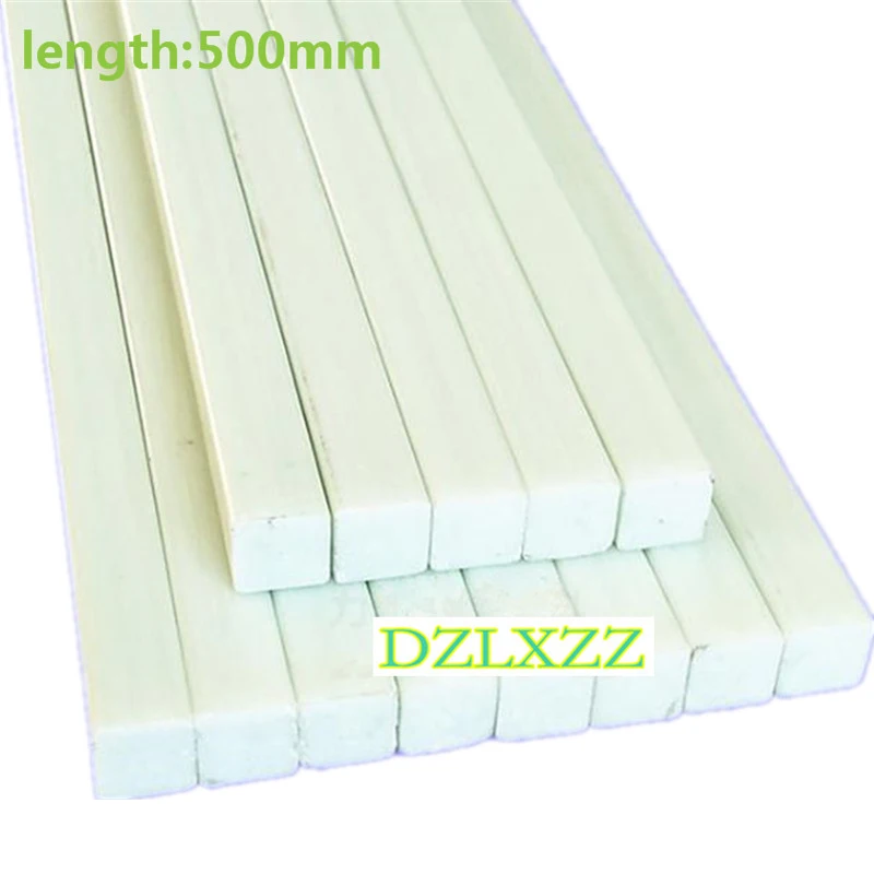 10pcs white glass fiber square rod 5X5 6X6 8X8 10X10 4X5 4X7 4X10 5X10 2.5X7MM Fiberglass Square bar Lenght 500mm