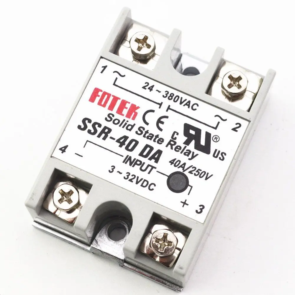 1x твердотельные реле Модуль SSR 40DA 250V 3 32 В постоянного тока Вход 24 380VAC 40A Выход|Реле|