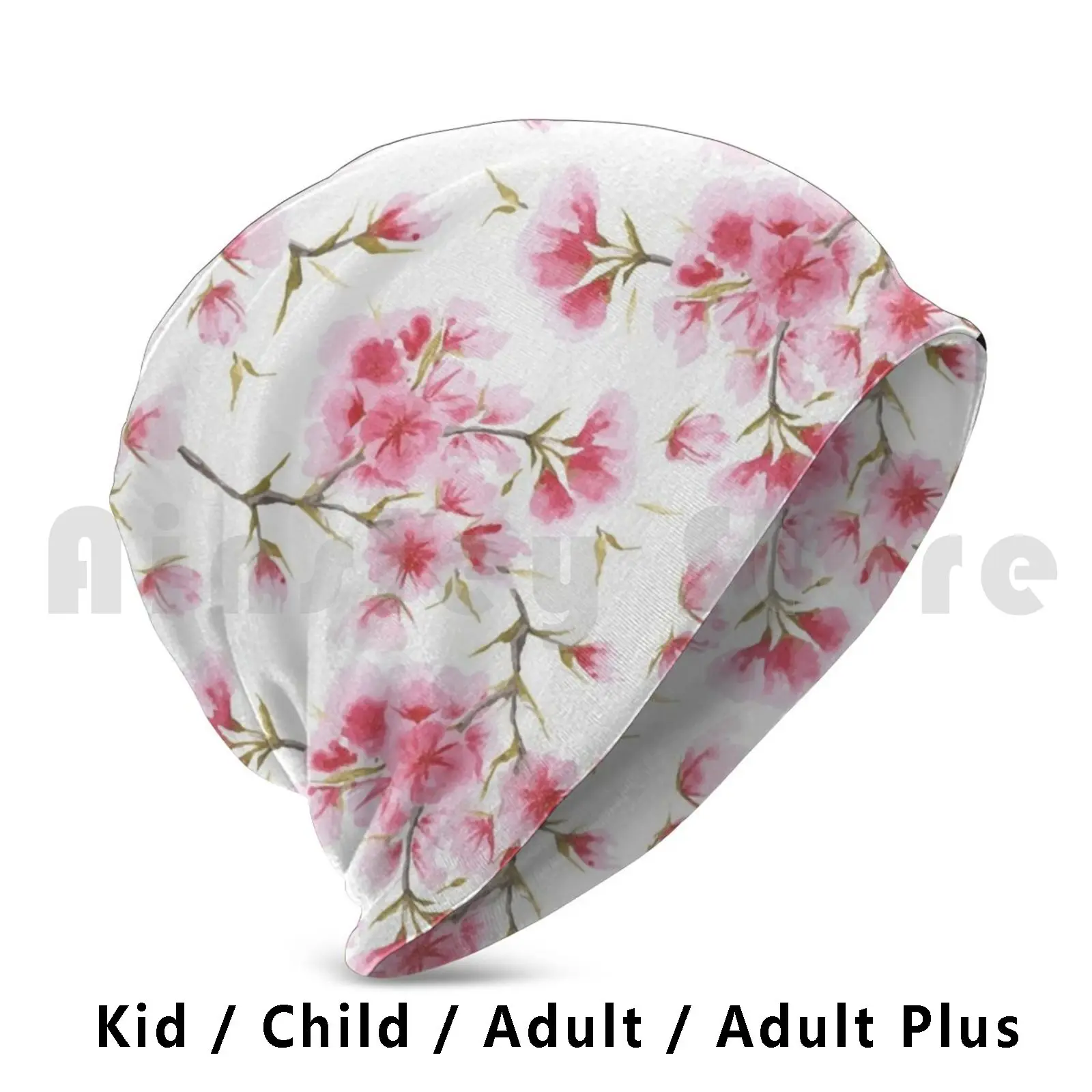 

Cherry Blossoms Pattern Beanies Knit Hat Hip Hop Spring Summer Fall Winter Floral Pattern Pretty Pink