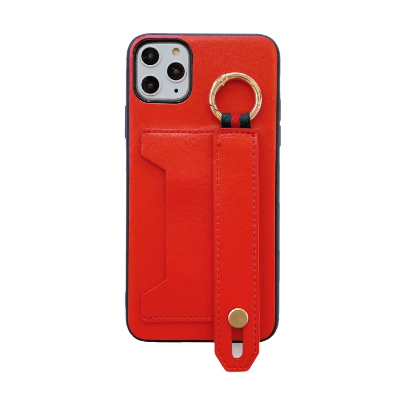 

for iphone SE 11 12 Pro Max Case Wrist band PU Cortex Cover for iPhone 6s 7 8 plus XR XS Case Card Credit Card Wallet with Strap