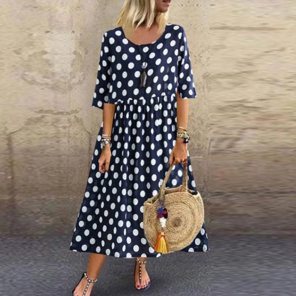 JAYCOSIN женское летнее платье больших размеров в стиле бохо 2019 винтажное горошек с
