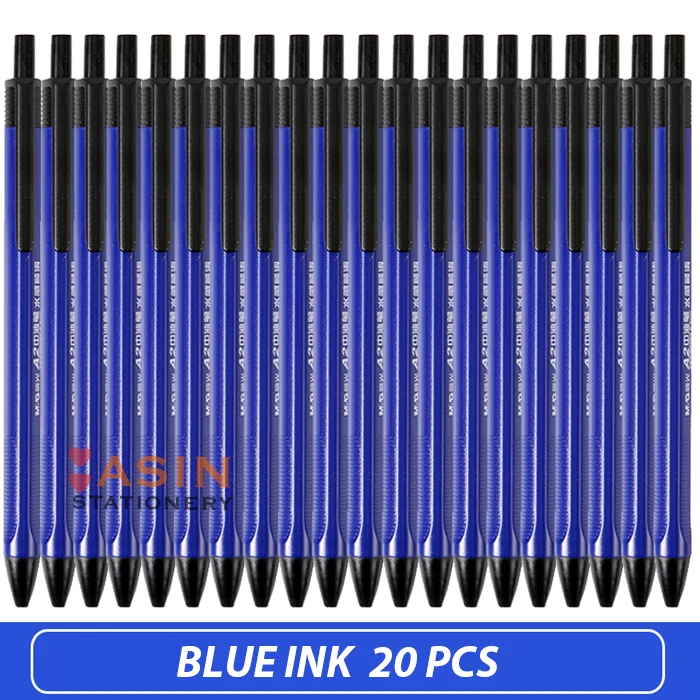 20pcs blue M&G, 40 шт., 0,7 мм, черная шариковая масляная ручка, пластиковая гелевая нейтральная многофункциональная шариковая ручка для школы, канцелярские принадлежности - Цвет: 20pcs blue