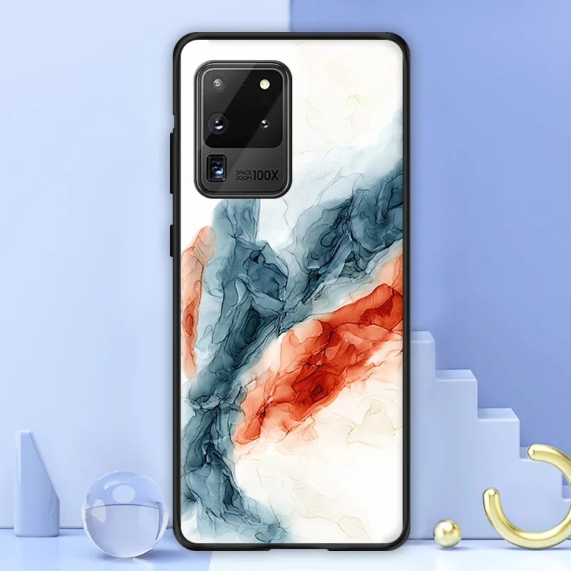 Чехол-накладка для Samsung Galaxy S10 Plus S10E S20 Ultra FE S8 S9 S6 S7 Edge S5 с акварельным мраморным