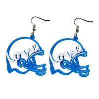zwpon football player gift gridiron helmet acrylic love charms sports dangle drop earrings for women custom jewelry