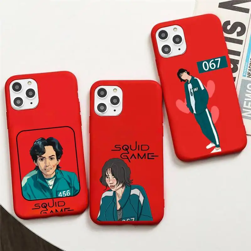 

Squid Game Round Six 067 456 Phone Case Candy Color for iPhone 11 12 mini pro XS MAX 8 7 6 6S Plus X 5S SE 2020 XR design