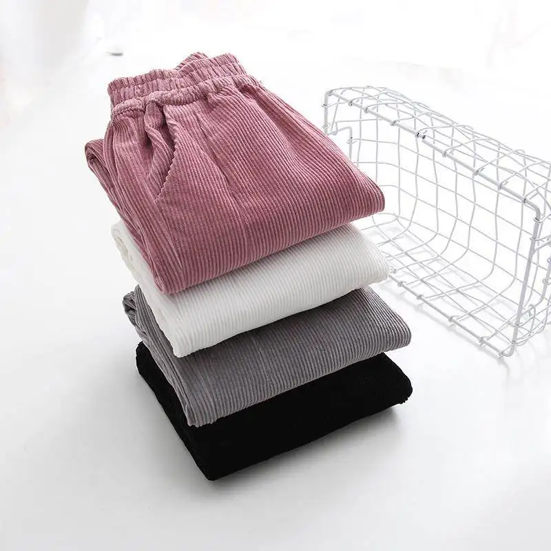 

spring Vintage Women's corduroy pants plus size winter thick casual loose Ankle-Length Pants corduroy harem pants women trousers