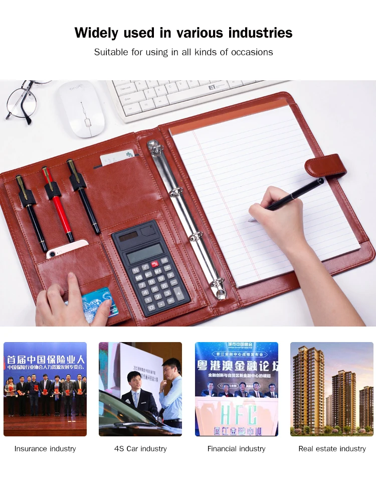 Папка для документов A4 с 4 кольцами органайзер из искусственной кожи папка |