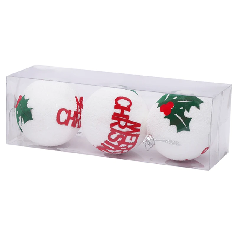 Акция Рождественское украшение зеленый листовой шар 80 мм 3 шт./упаковка|decorative