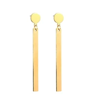 korean womens long earring gold color stainless steel geometry charm pendent stud earrings for women jewelry 2020