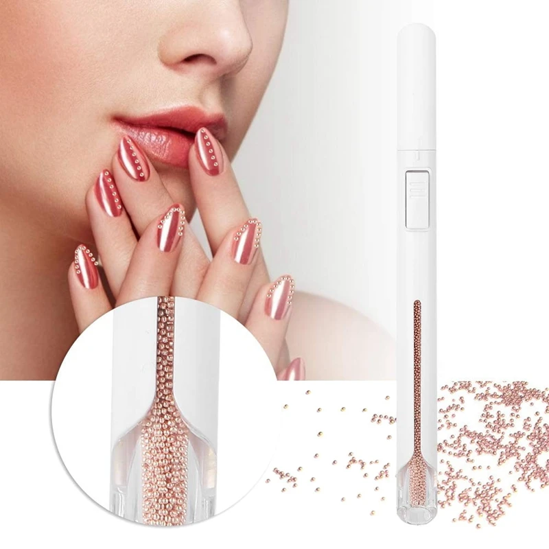 Ручка для дизайна ногтей разные размеры золотые металлические драгоценные камни