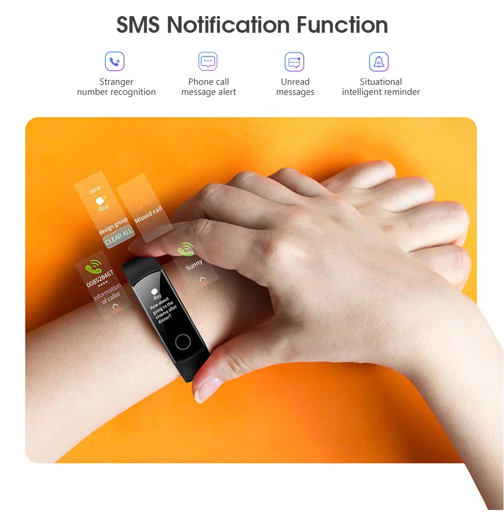 Умный Браслет HUAWEI Honor Band 5, монитор сердечного ритма, часы, Bluetooth, шагомер, браслет 5 АТМ, водонепроницаемый, кислород крови