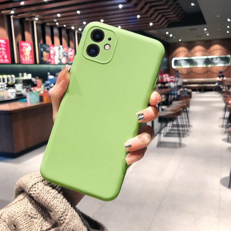 Силиконовый чехол для iPhone 11 7 8 Plus яркий однотонный XS 6 6S Pro MAX XR X Max мягкие чехлы