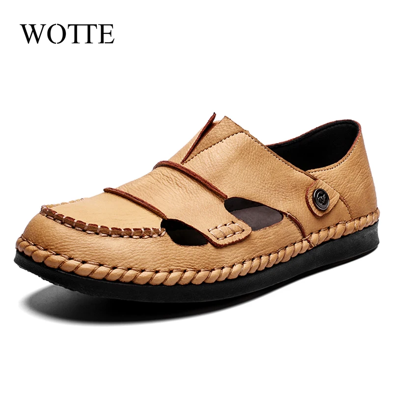 Сандалии мужские с вырезами микрофибра Повседневная Уличная обувь пляжные