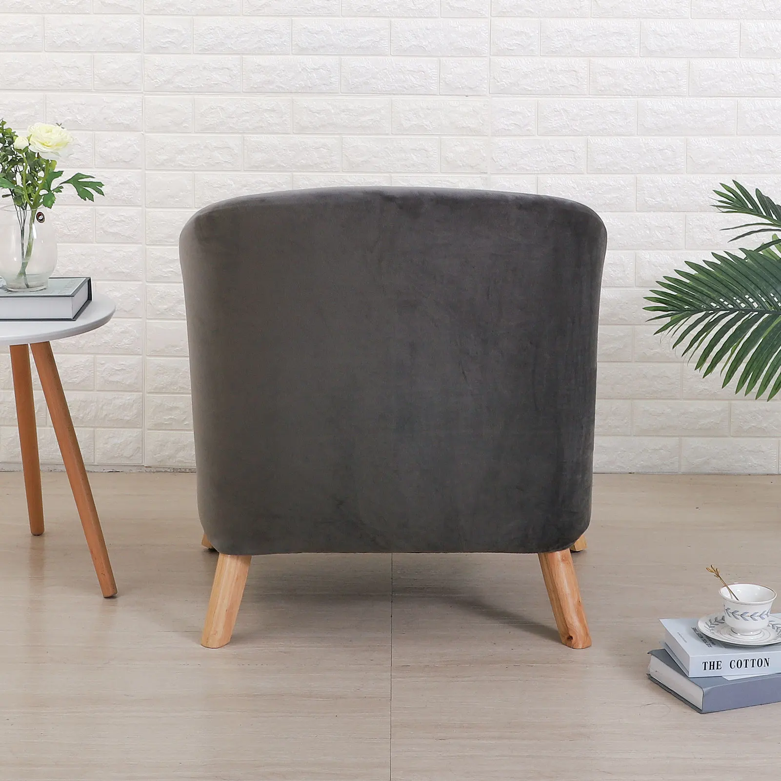 

Velvet Club Chair Covers for Armchairs Stretch Sofa Slipcovers Removable Sofa Couch Cover for Bar Counter Living Room Reception