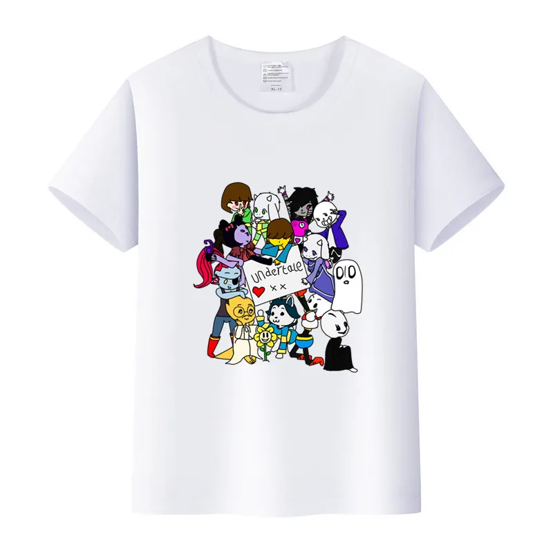 

Undertale Cartoon T Shirt Japanese Streetwear Harajuku Kids Clothes Hip Hop Short Sleeve Tees Vintage Funny Horror Skull T-shirt