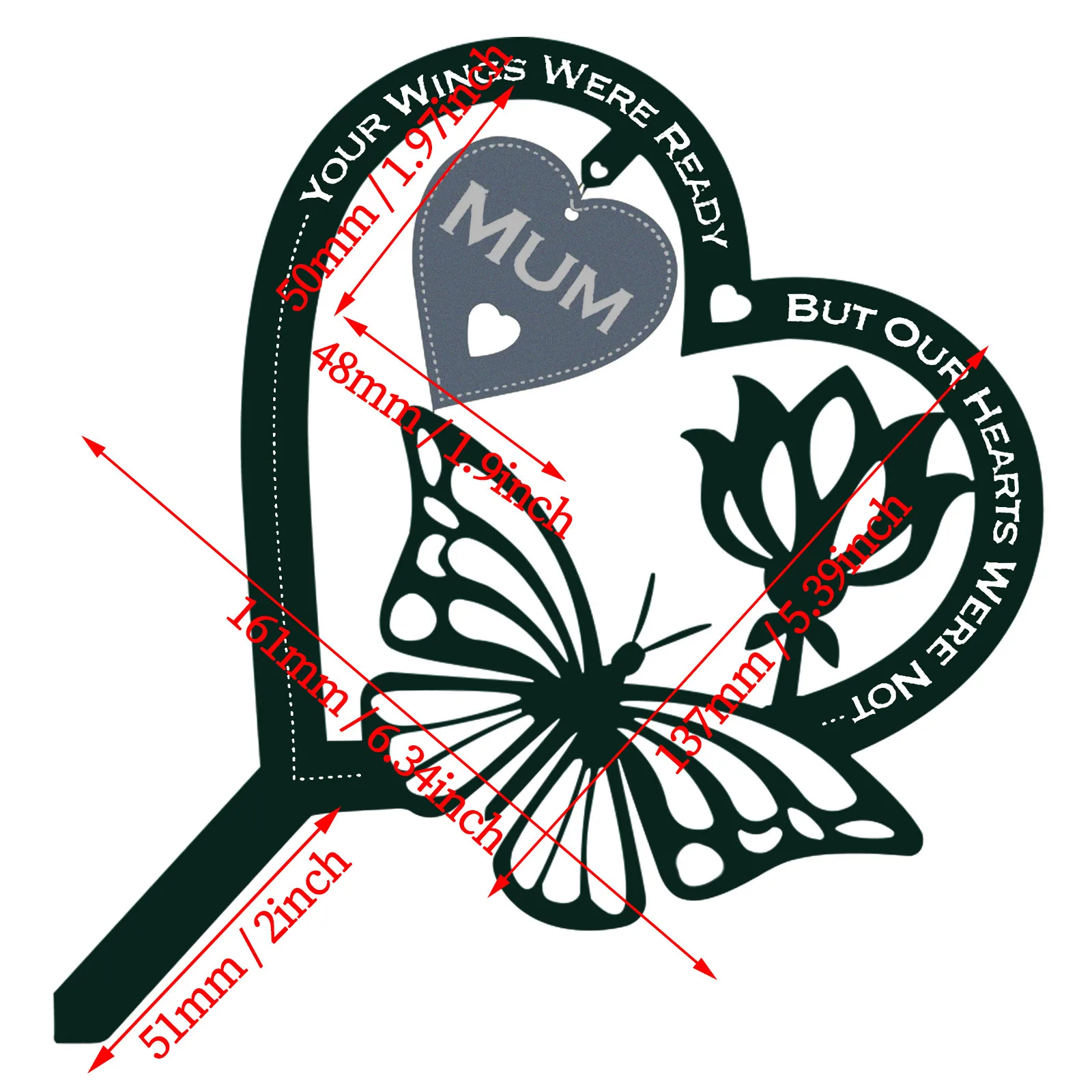 

Mother's Day Gift Iron Gardening Decoration Memorial Gift Butterfly Ornament Garden Decoration Outdoor Dcoration De Jardin