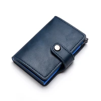 zovyvol 2021 casual card holder hasp protector smart card case metal rfid aluminum box slim men and women id holder pu leather