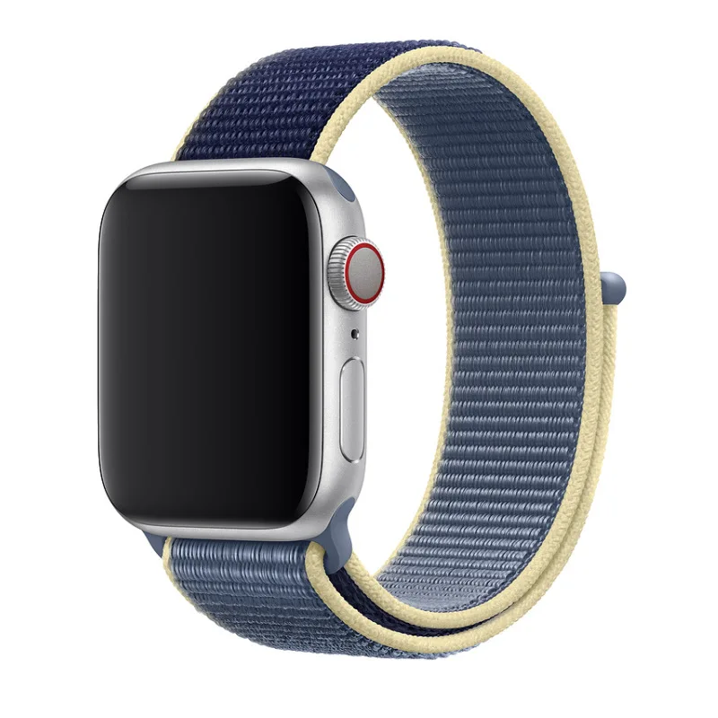 Ремешок для наручных часов Apple Watch 4 5/3/2/1 38 мм 42 мм 62 NewColors нейлон мягкий дышащий сменный ремешок петли для наручных часов iwatch серии 4 40 мм 44 мм - Цвет ремешка: 60BYLS