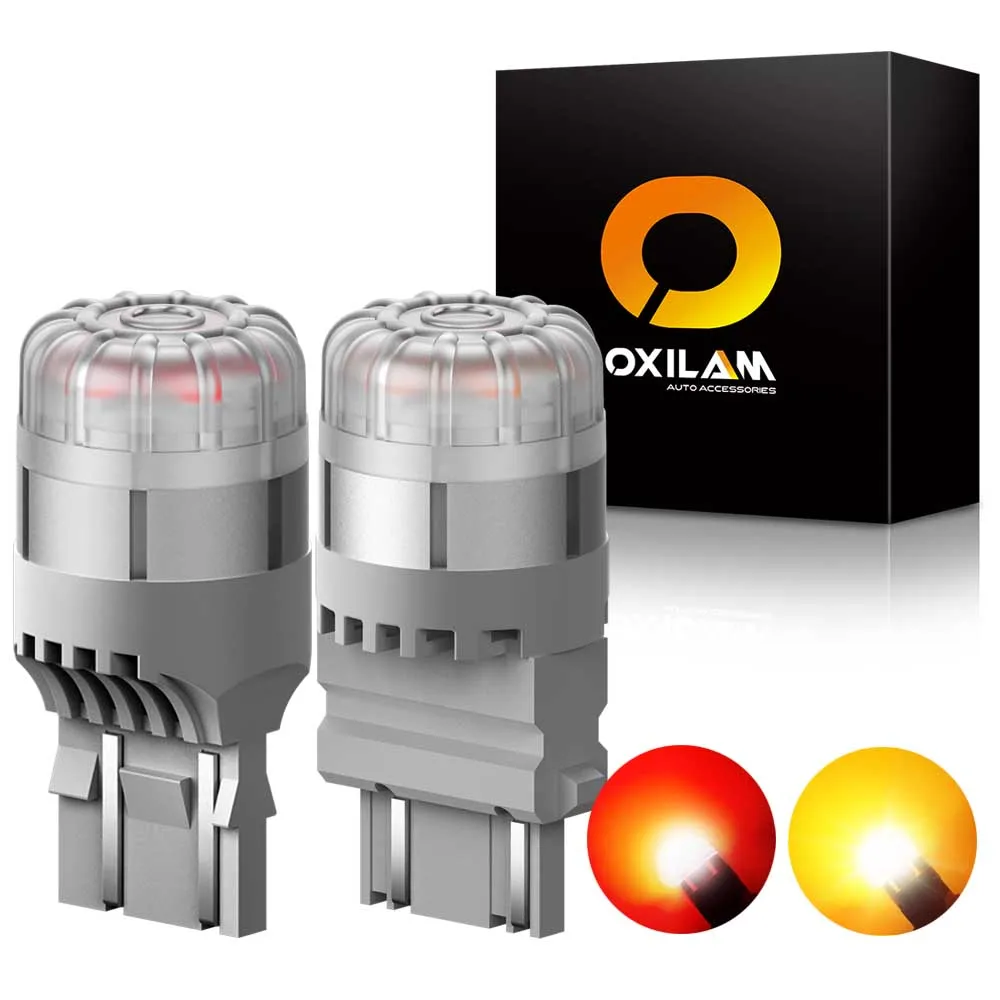 

OXILAM 2 шт. светодиодные 7443 7440 T20 W21W 3157 3156 PY27W T25 светодиодные фонарики красный Янтарь 12 В Автомобильная Задняя Тормозная лампа