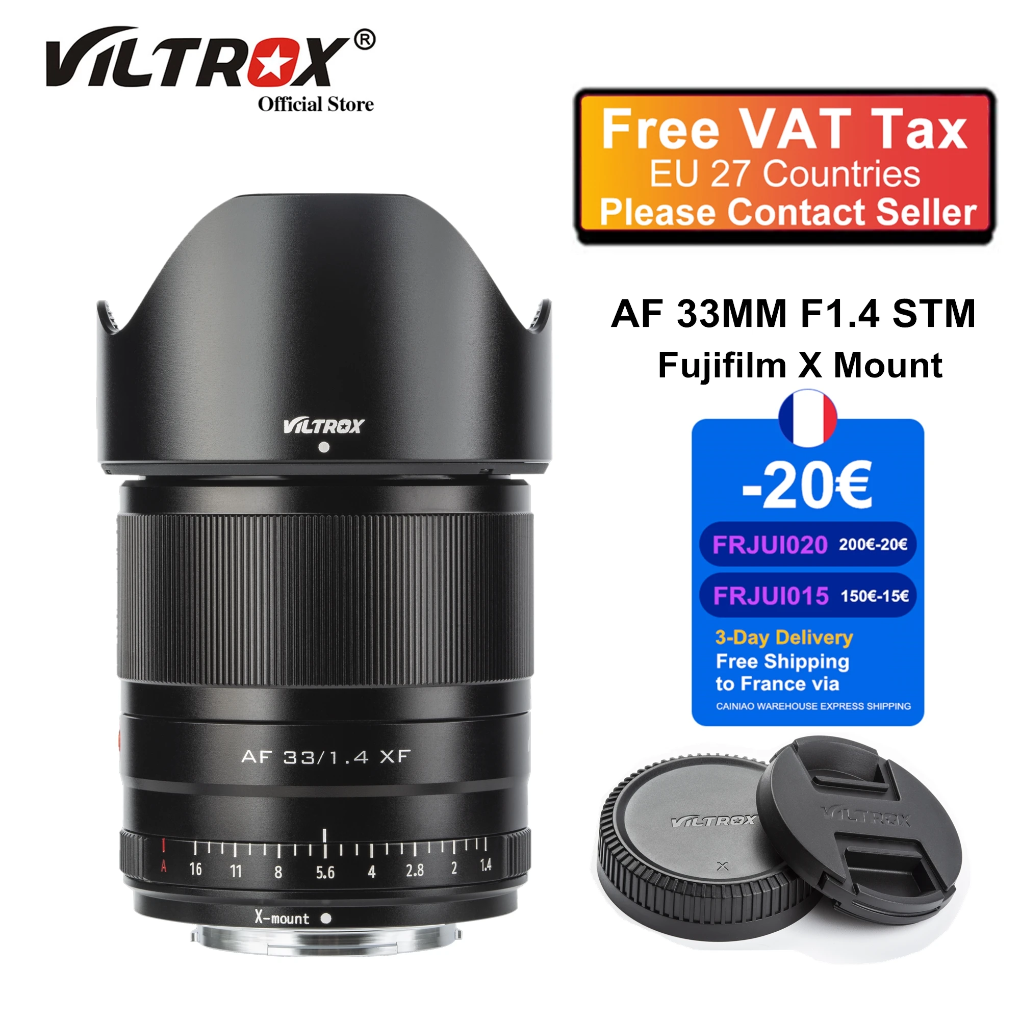 

Viltrox 33mm F1.4 XF Auto Focus Portrait Large Aperture Lens APS-C For Fujifilm Fuji X Mount Camera Lens X-T3 X-T30 X-T20 X-Pro2