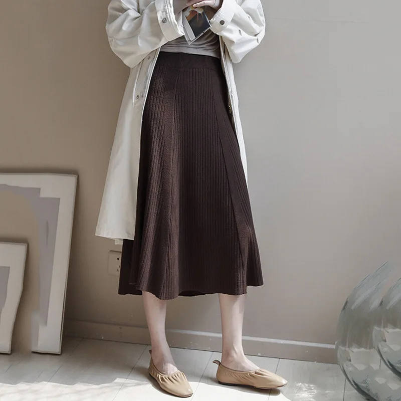 

Новинка Осень-зима 2021 шерстяная вязаная юбка-зонтик LVOWE юбка женская утепленная юбка средней длины трапециевидная юбка