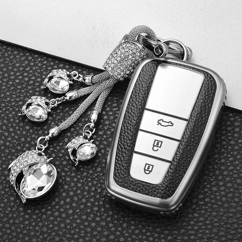 Кожаный смарт чехол для Toyota с 3 кнопками ключа на брелок Corolla 18 новинка