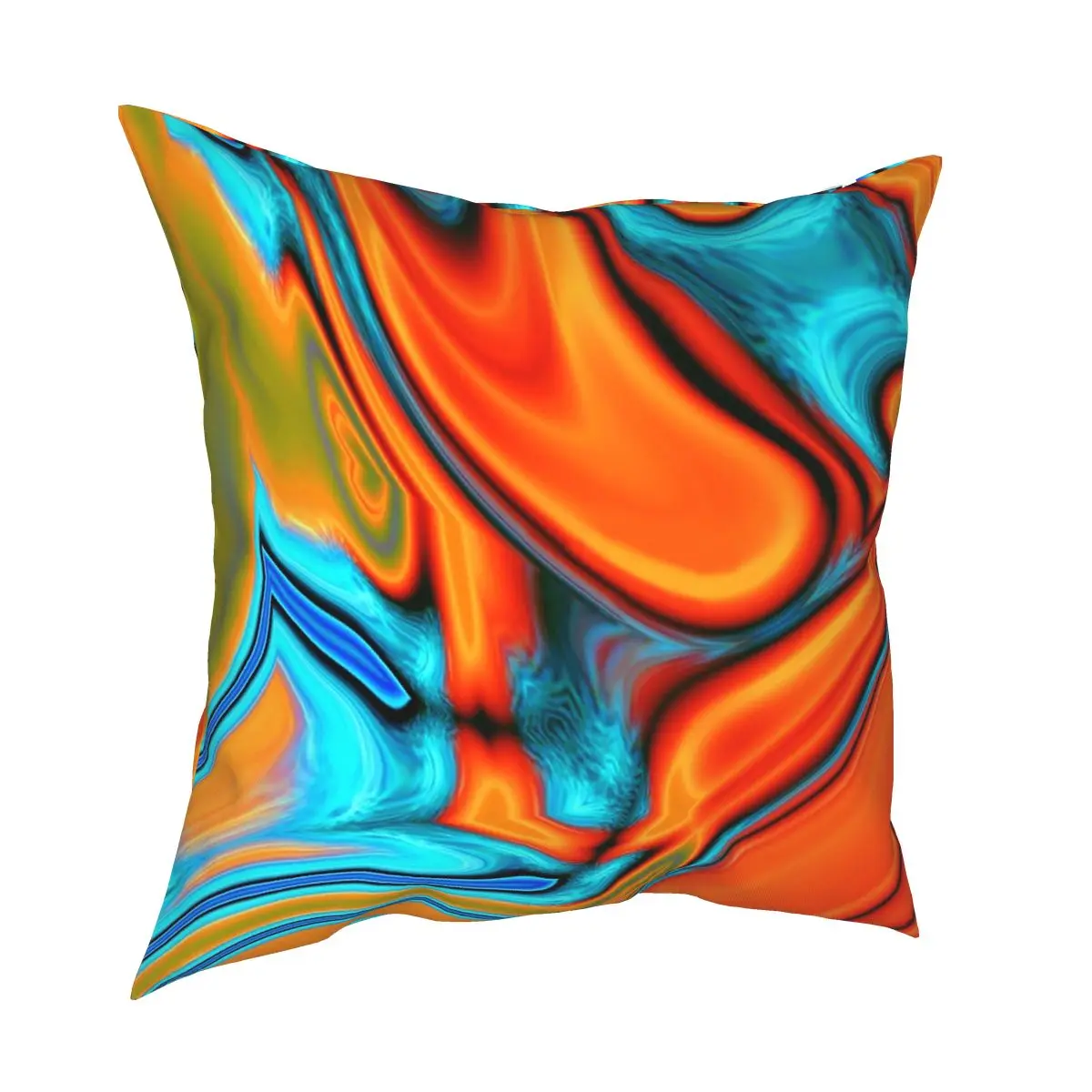 

Modern Southwest Turquoise Orange Swirls Pillowcover Home Decorative Marble Texture Cushion Cover Throw Pillow for Car Polyester