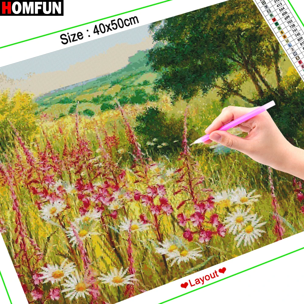 Набор для алмазной вышивки HOMFUN 5D закат цветок пейзаж сделай сам алмазная