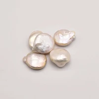 2pcslot 15mm 16mm pure natural baroque pearl flat beads for making diy jewelry earrings bracelet accessories wholesale ja0254
