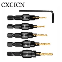 countersink drill bit set 14 inch hex shank quick change woodworking tool hole cutter chamfering drilling