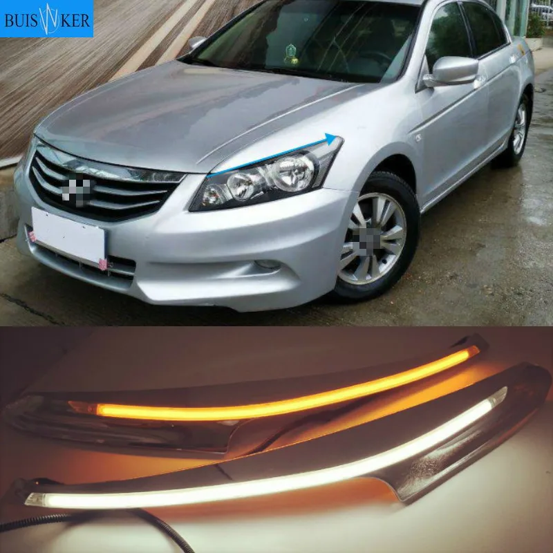 2 шт. автомобилей головной светильник бровей украшения желтый указатель поворота