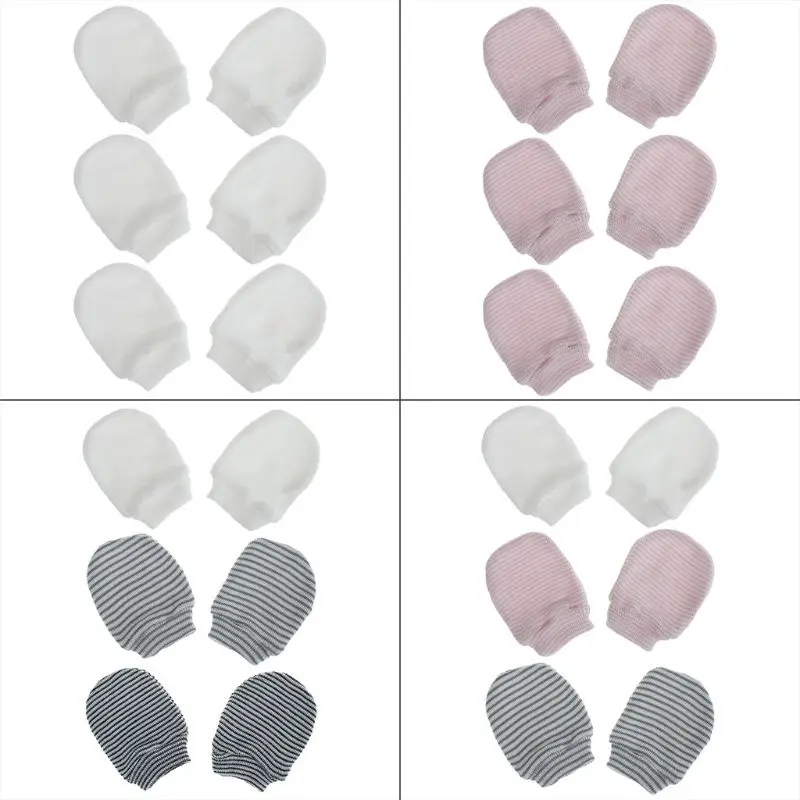 

3Pair Baby Anti Scratching Soft Gloves Newborn Protection Face Scratch Mittens