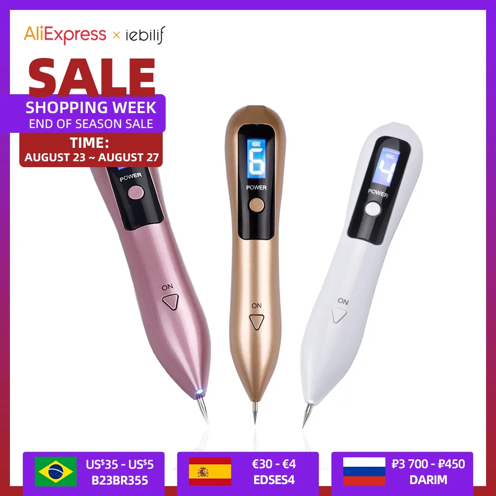 

Laser Plasma Pen Freckle Remover Machine LCD Mole Removal Dark Spot Remover Skin Wart Tag Tattoo Remaval Tool Beauty Salon