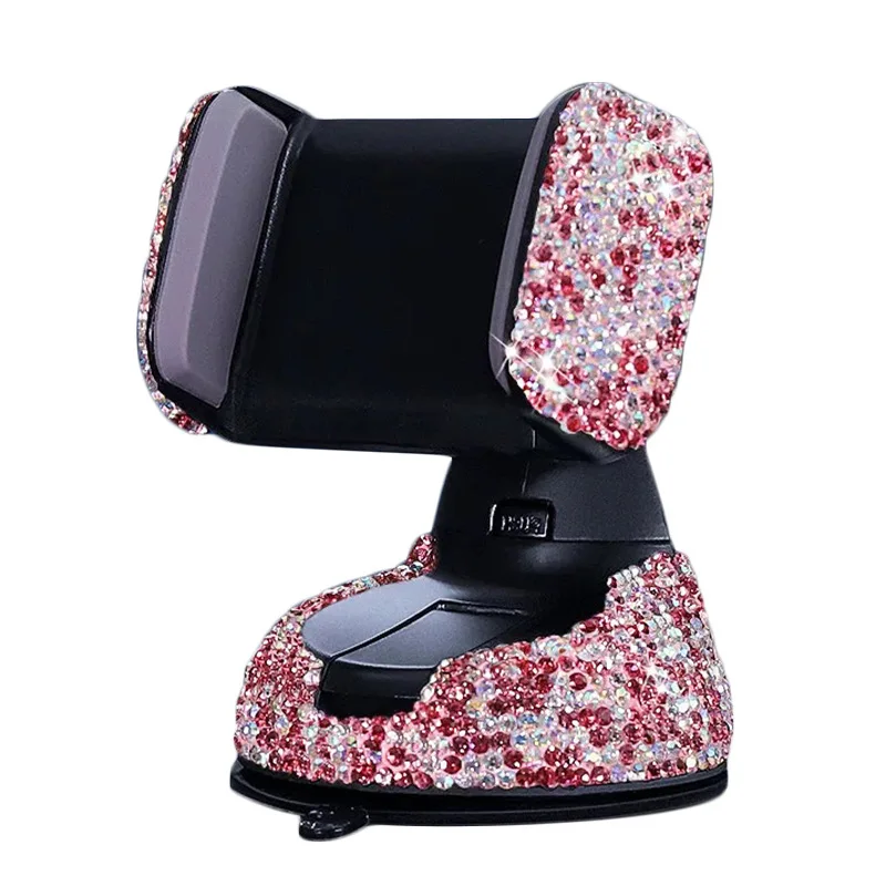 

Z27 Diamond Car Phone Holder Air Outlet Car Navigation Phone Bracket Car Cuction Cup Rotating Phone Holders For Female