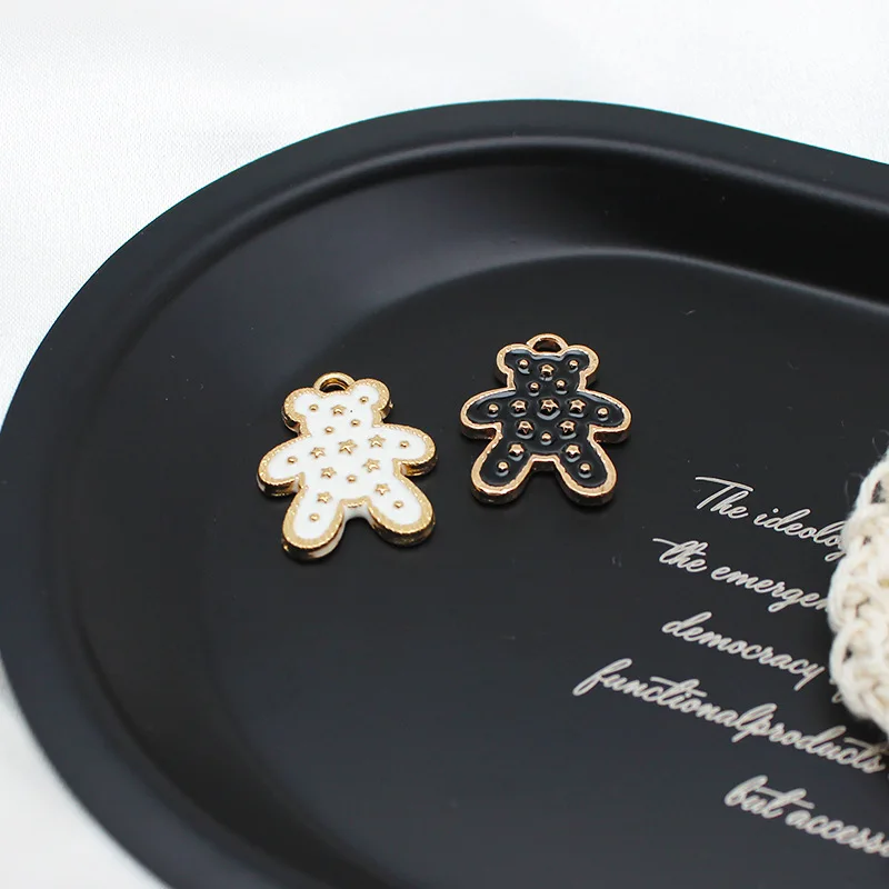 

10Pcs Mixed Metal Enamel Charms Bear Pendants Ornaments Beads for Bracelet Earrings Jewelry Making