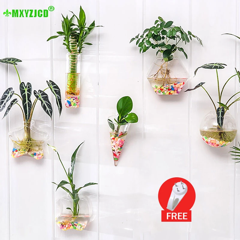 Настенная стеклянная ваза маленький аквариум для гидропоники горшок цветов