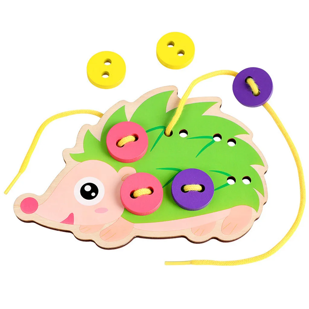 Wooden Threading Button Early Learning Educational Handheld Games For Toddlers Kids Toys Children Игрушки | и хобби