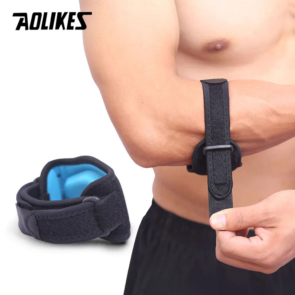 AOLIKES 1 шт., регулируемые, для баскетбола, бадминтона, тенниса, гольфа, налокотники для Гольфиста, налокотники, боковая повязка с синдромом боли