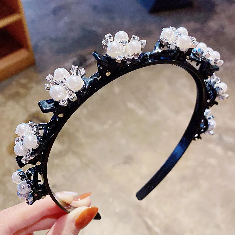 2021 креативные жемчужные стразы двойные челки заколки для волос прическа макияжа