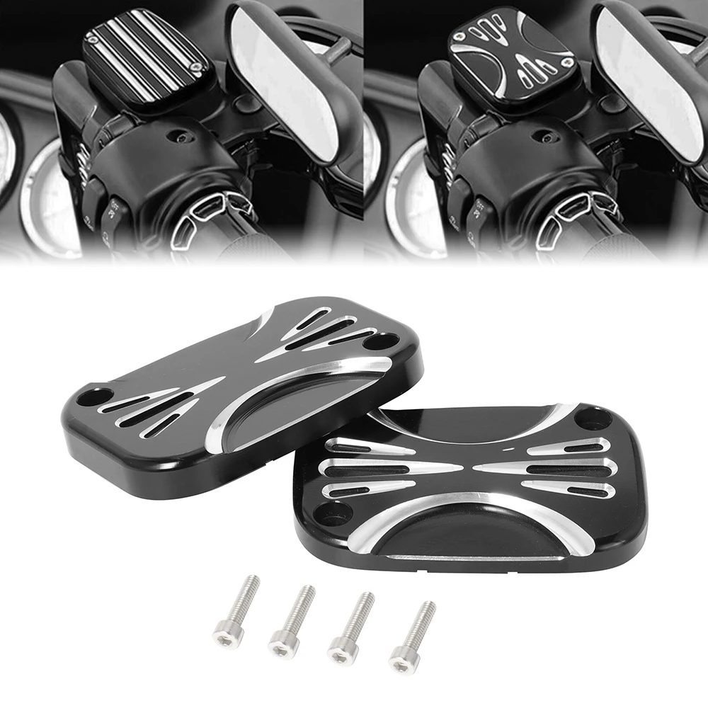 

Black Motorcycle Front Brake Master Cylinder Cover For Harley Touring Road King Tri Street Glide Electra V-Rod Night Rod 06-17