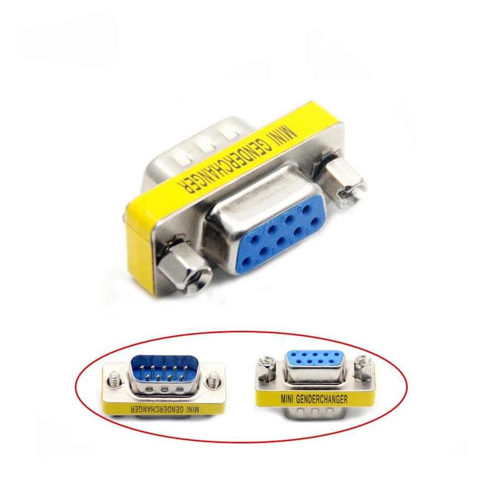 

9Pin D-Sub Connector Male To Female Mini Gender Changer Adapter RS232 Serial Plug Com DB9 M/F Connector